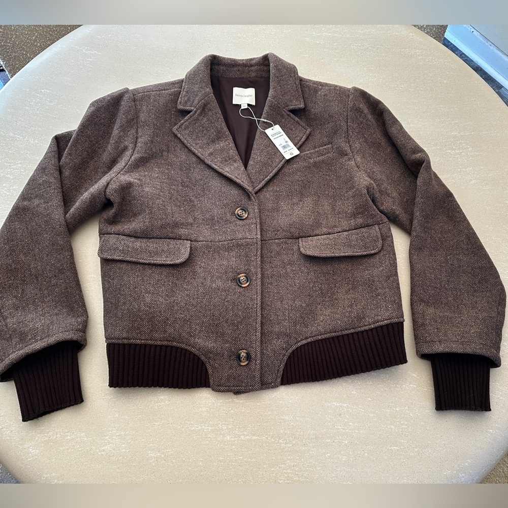 NEW FAVORITE DAUGHTER the city bomber jacket in chocolate herring - Picture 8 of 11